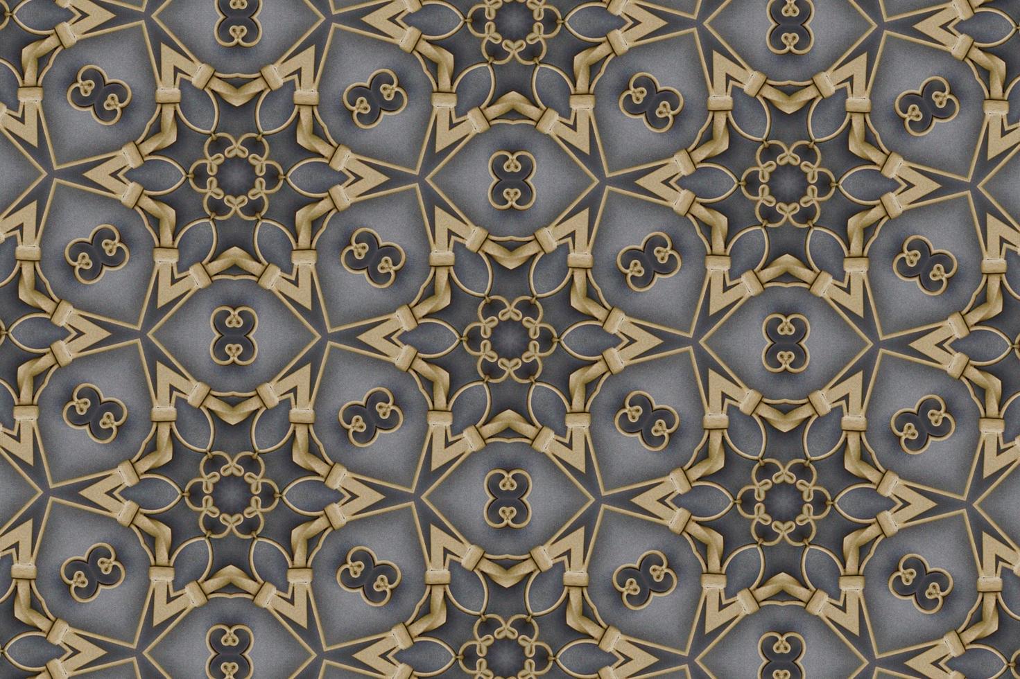 Golden abstract textured background, symmetric shapes and lines photo