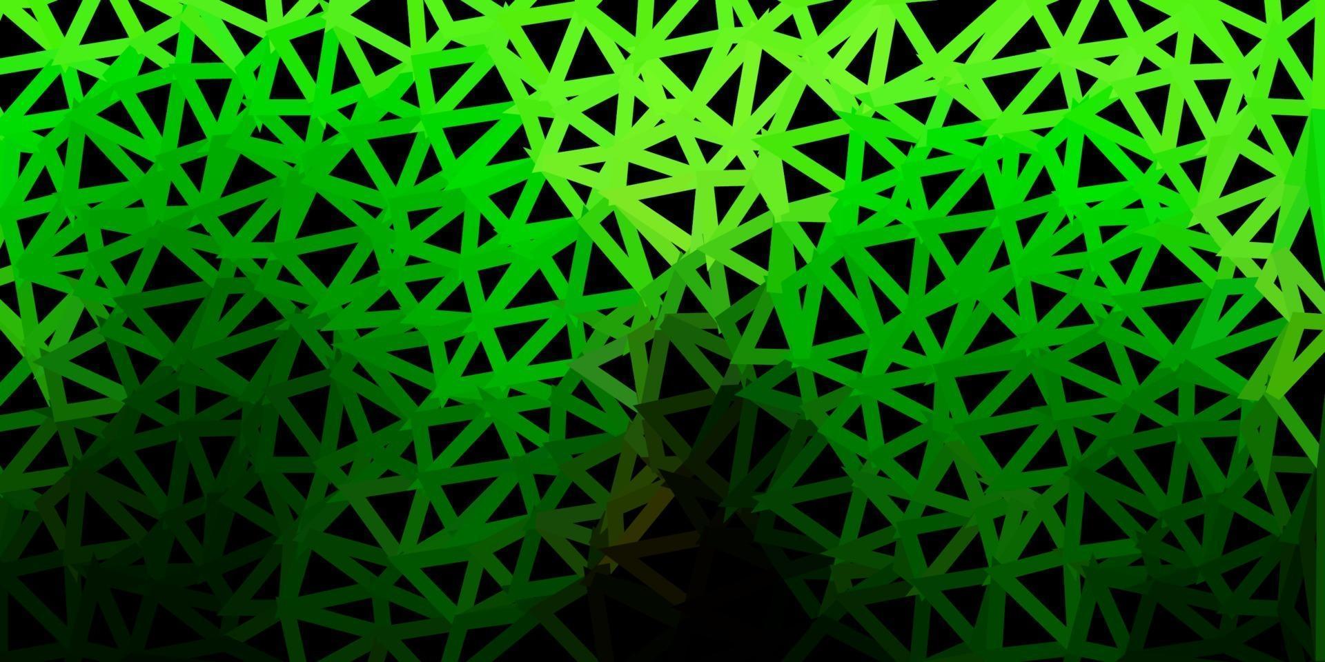 Dark green, yellow vector polygonal backdrop.