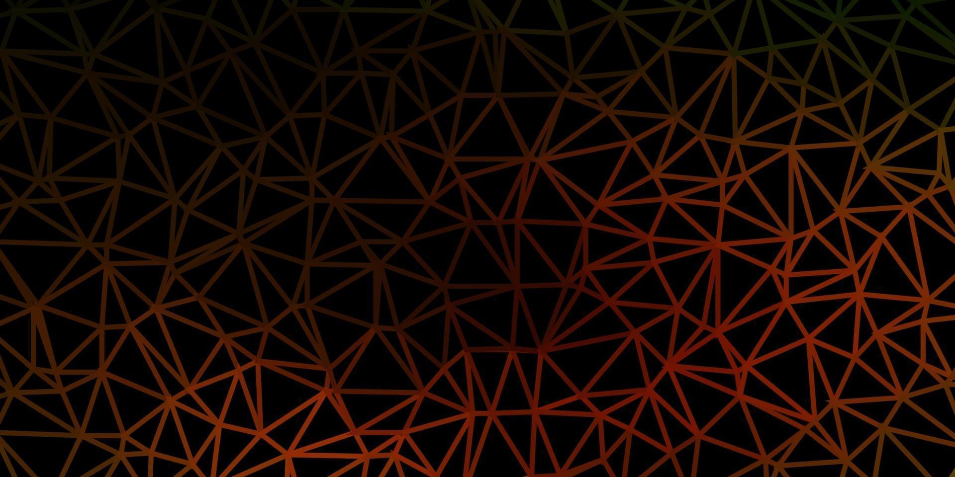 Dark green, yellow vector abstract triangle pattern.