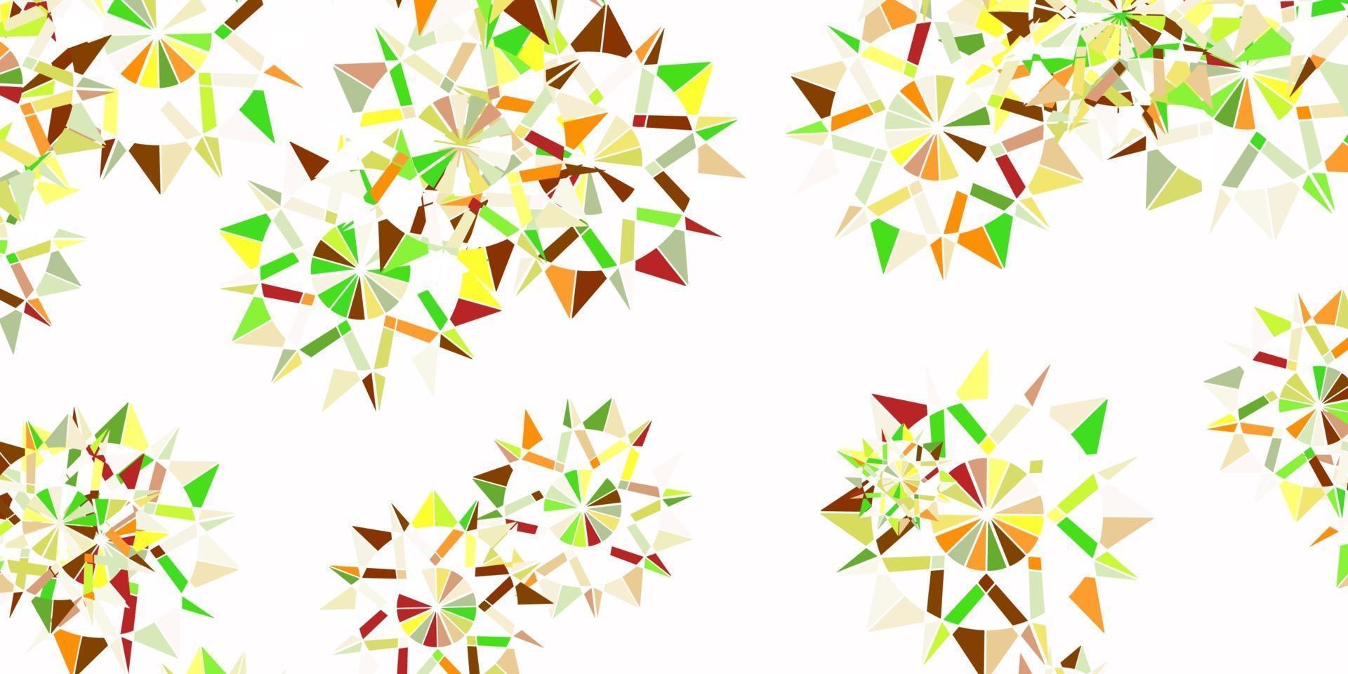 Light green, yellow vector template with ice snowflakes.