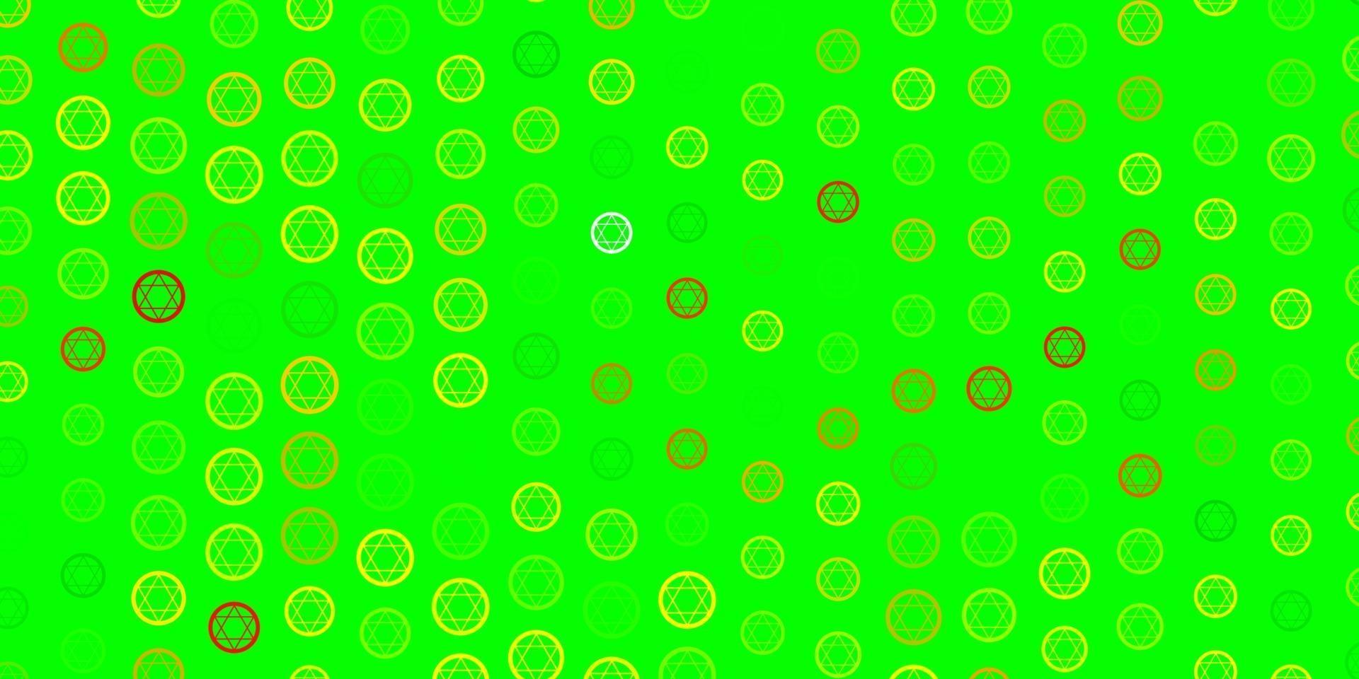 Light Green, Yellow vector texture with religion symbols.