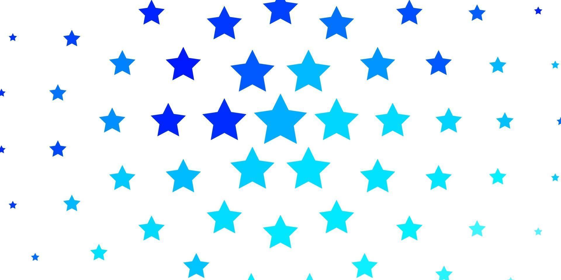 Fondo de vector azul claro con estrellas de colores.