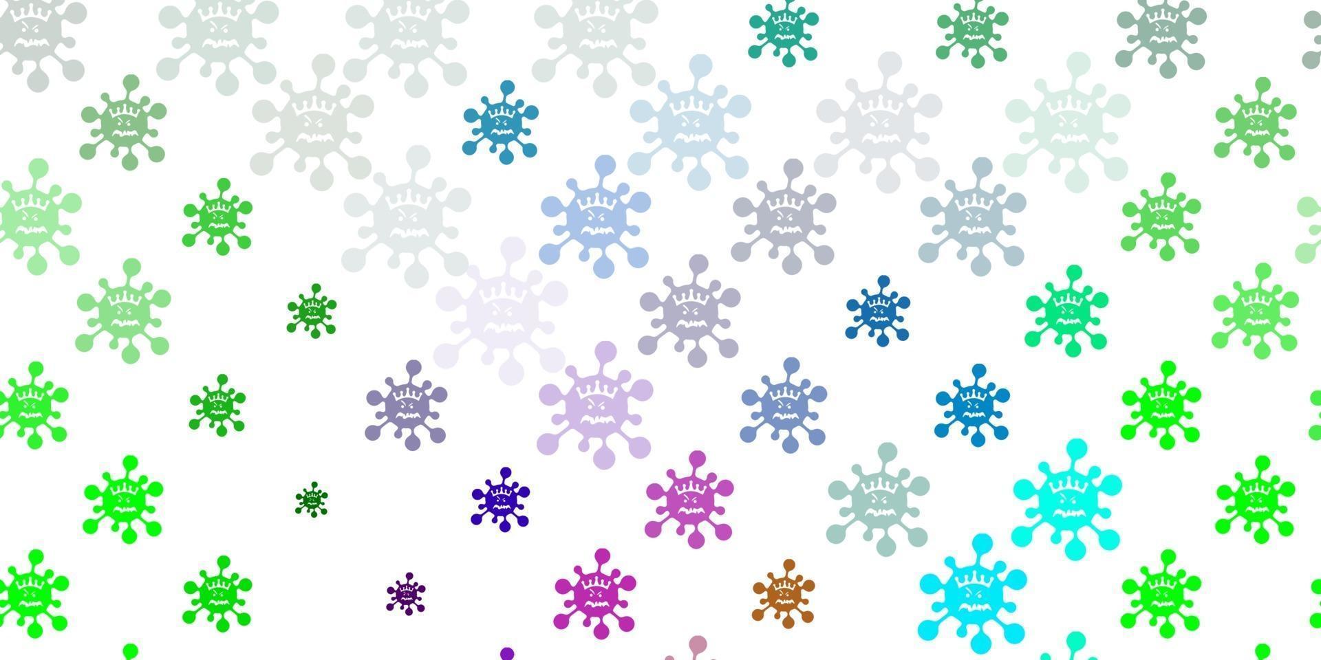 plantilla de vector multicolor claro con signos de gripe.