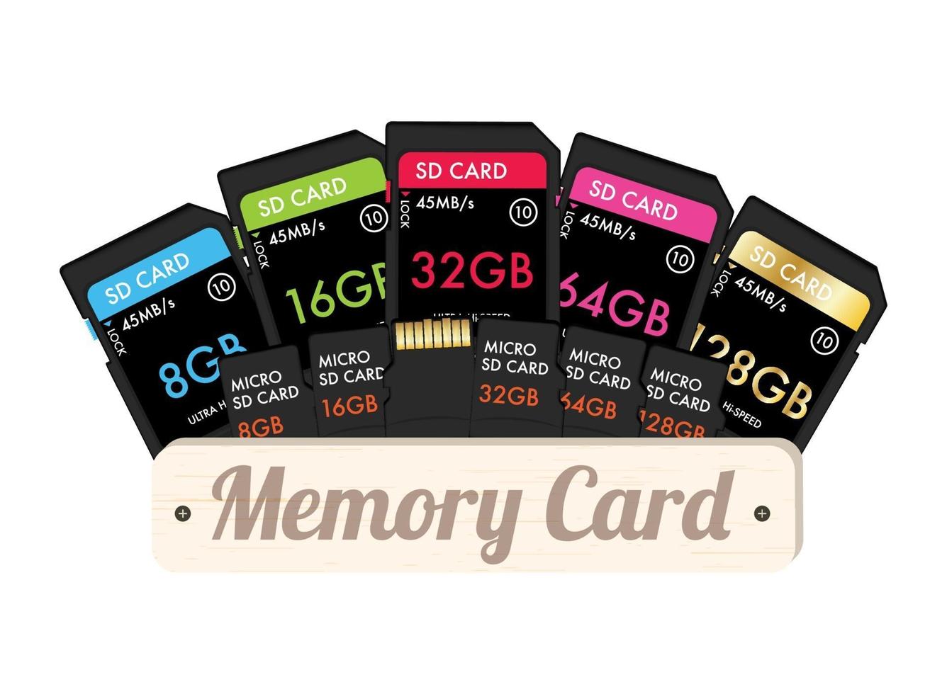 SD and Micro SD memory card vector