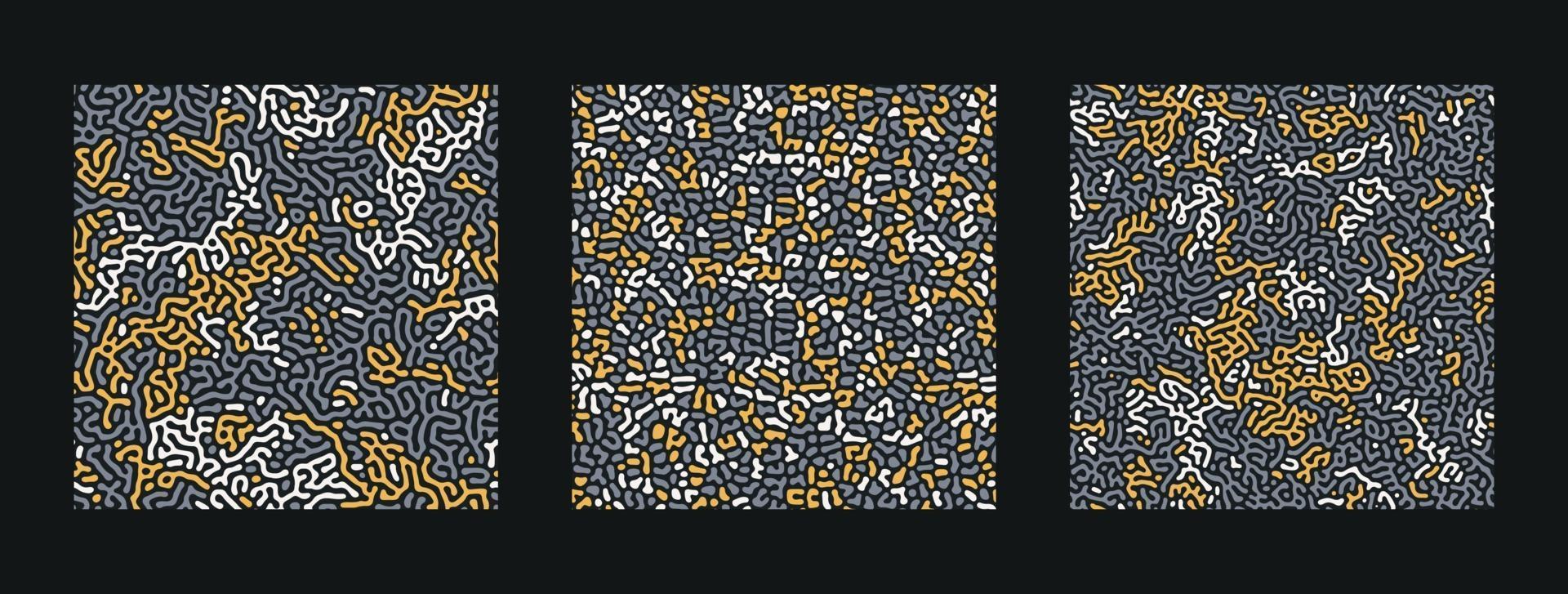 Collection of turing abstract seamless pattern. Premium Vector