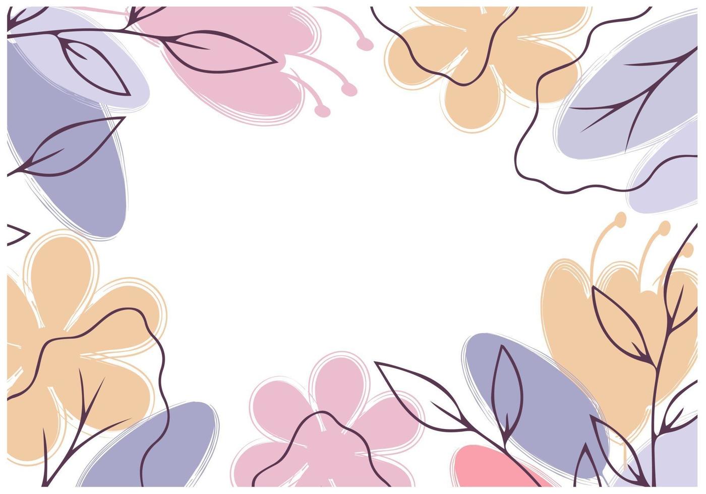 banner floral, plantilla moderna con flores y hojas, ilustración vectorial vector