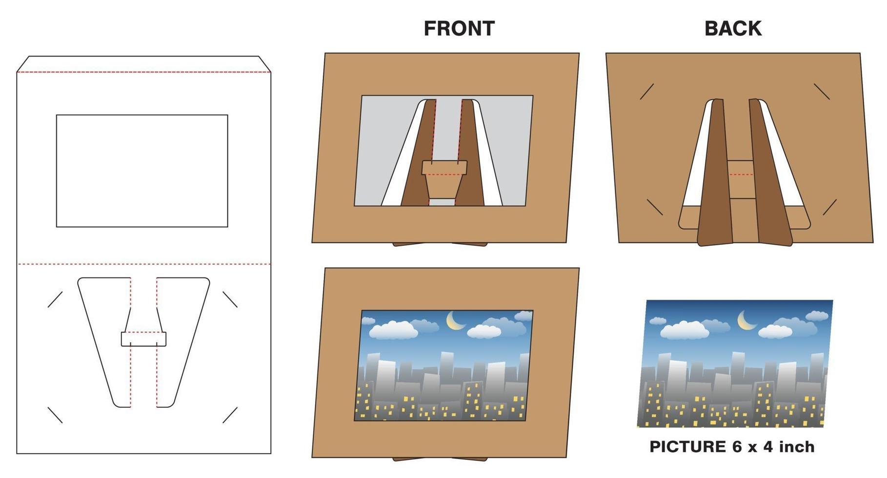 imagen foto papel marco soporte maqueta troquelada vector