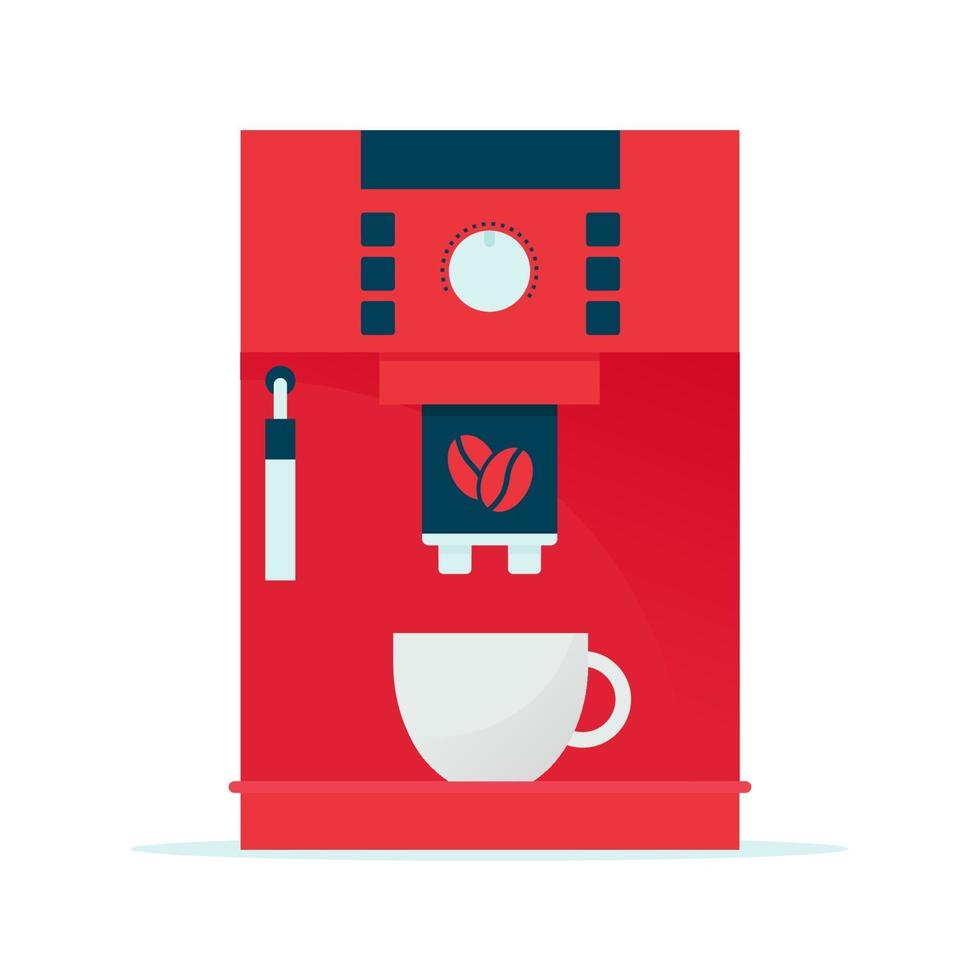 maquina de cafe. ilustración vectorial en estilo plano, aislado sobre fondo blanco vector