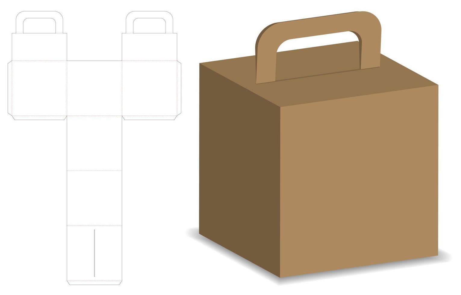 Box packaging die cut template design. 3d mock-up vector