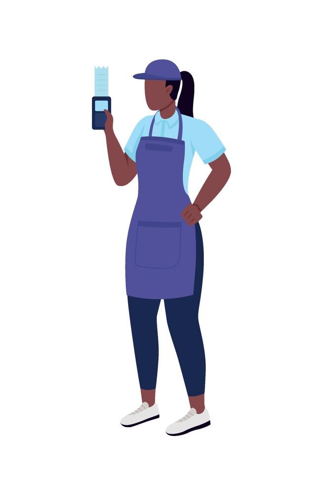 African american female cashier faceless character vector