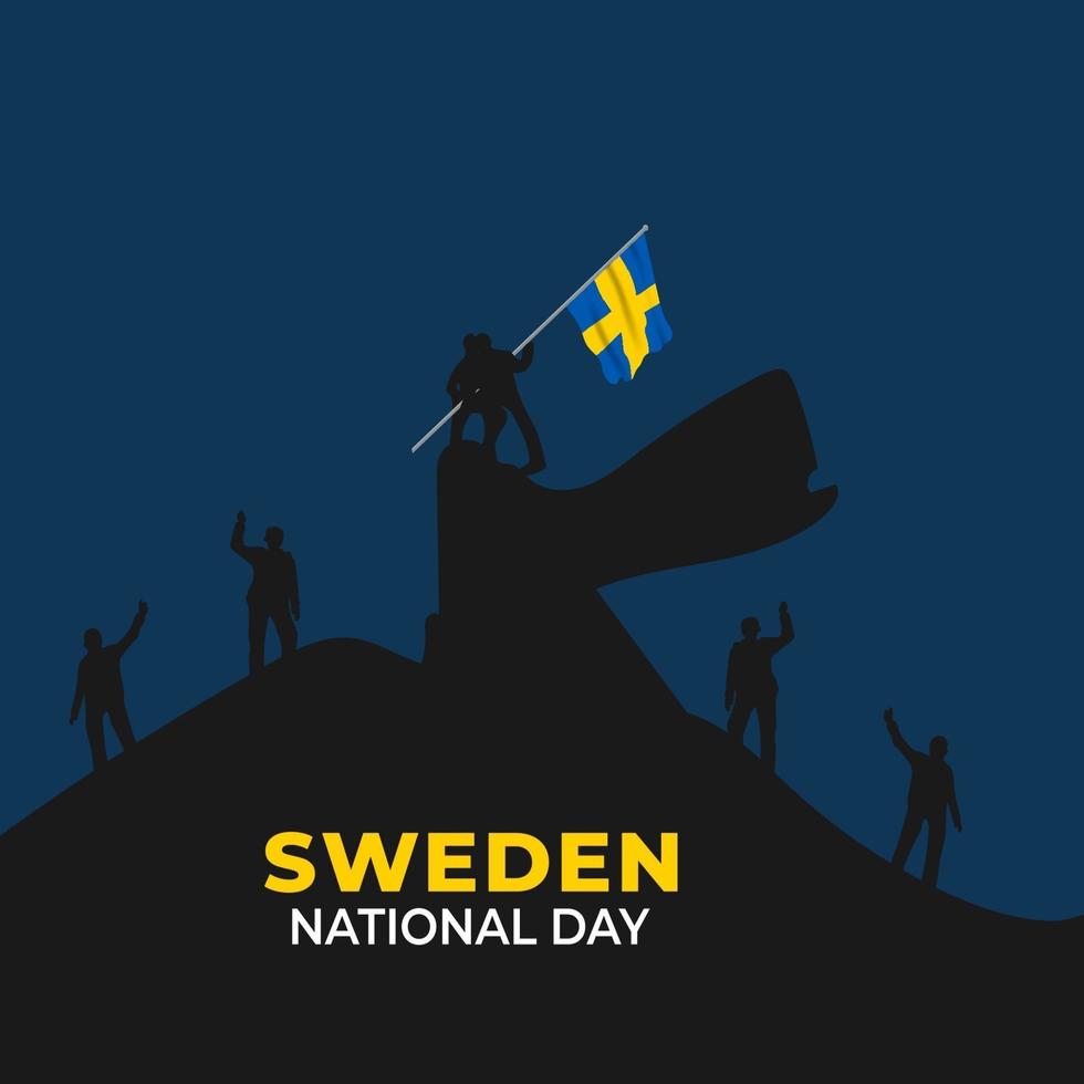 Sweden National Day. Celebrated annually on June 6 in Sweden. Happy national holiday of freedom. Swedish flag. vector