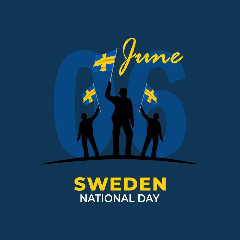 Sweden National Day. Celebrated annually on June 6 in Sweden. Happy national holiday of freedom. Swedish flag. vector