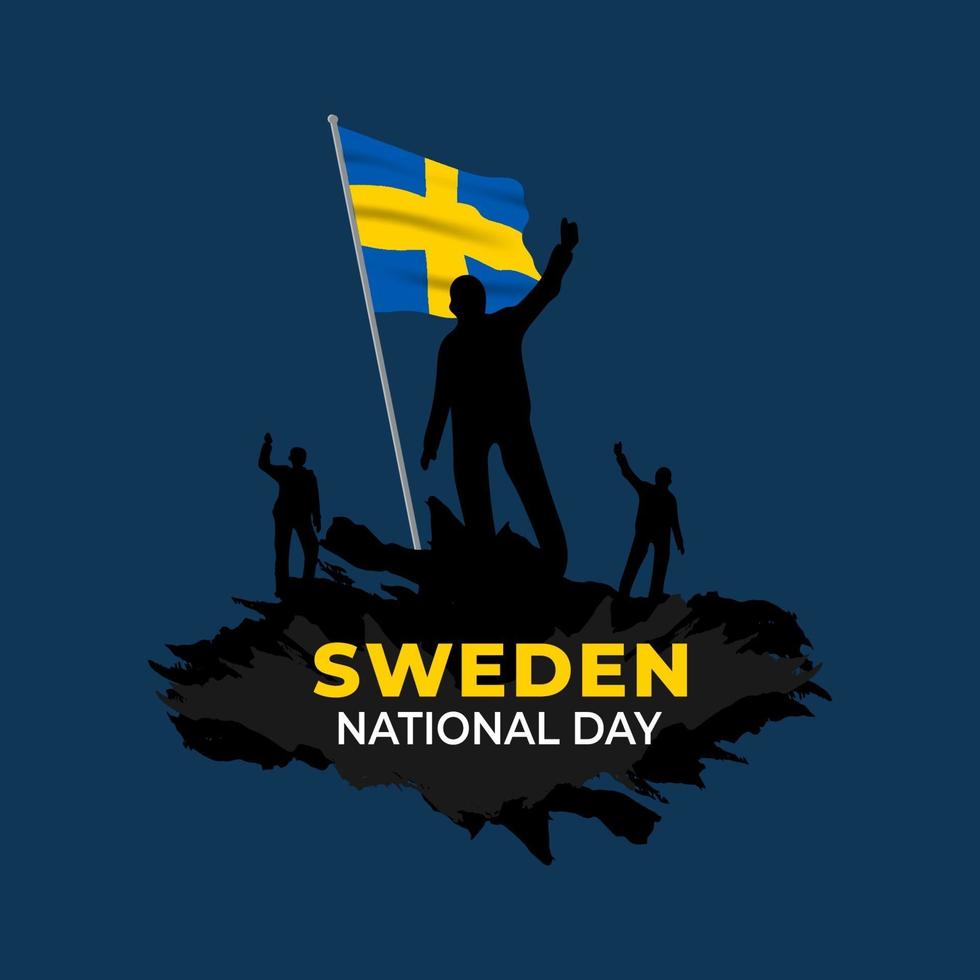 Sweden National Day. Celebrated annually on June 6 in Sweden. Happy national holiday of freedom. Swedish flag. vector