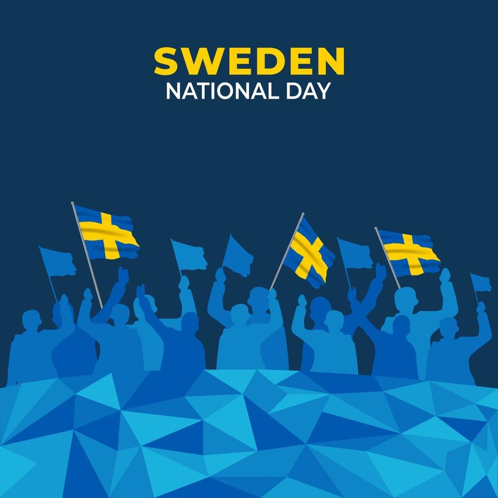 Sweden National Day. Celebrated annually on June 6 in Sweden. Happy national holiday of freedom. Swedish flag. vector