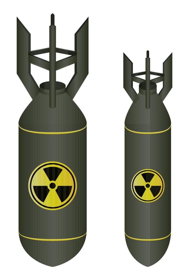 Bomba verde atómica aislado sobre un fondo blanco. vector