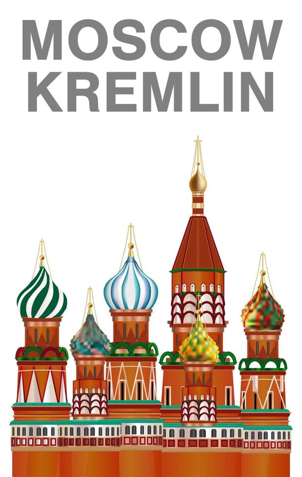 moscow kremlin vector on white background