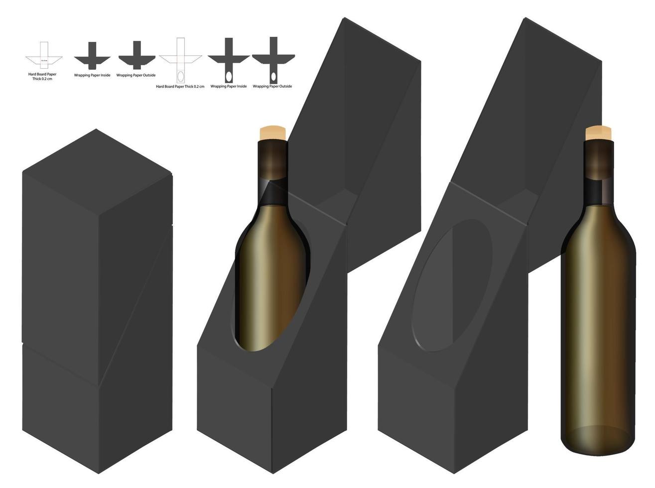 diseño de plantilla troquelada de embalaje de caja. Maqueta 3d vector