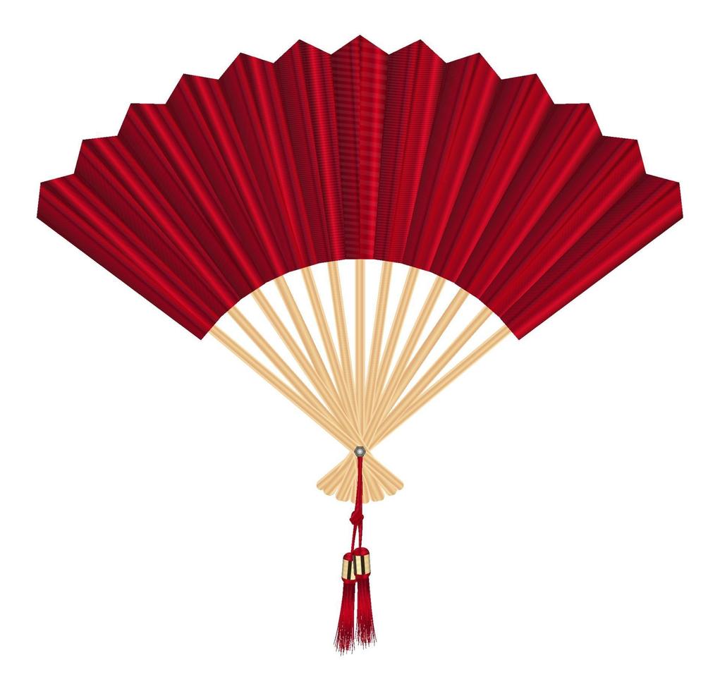 Chinese fan vector on a white background