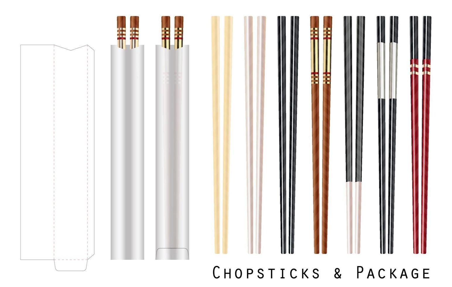 realistic chopsticks with package on a white background vector