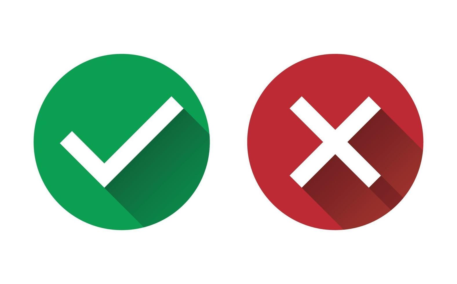 symbol yes or no icon set vector