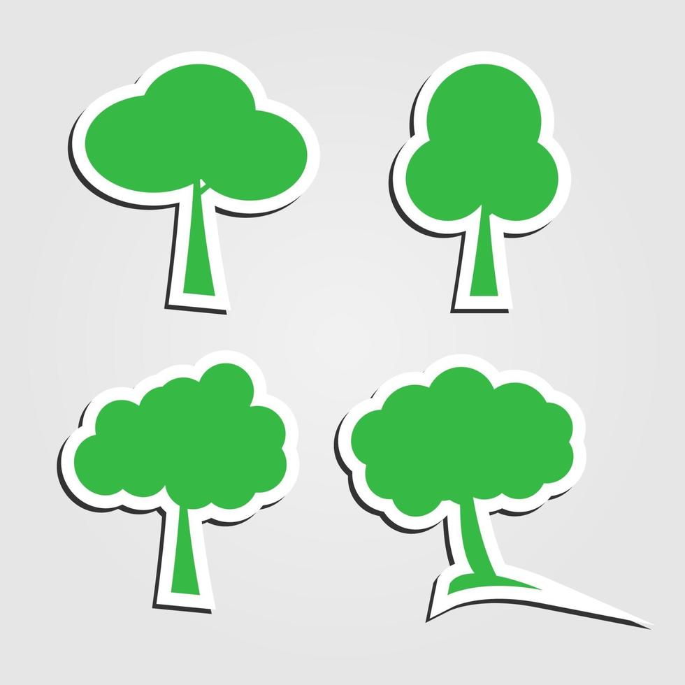 conjunto de iconos de árbol vector