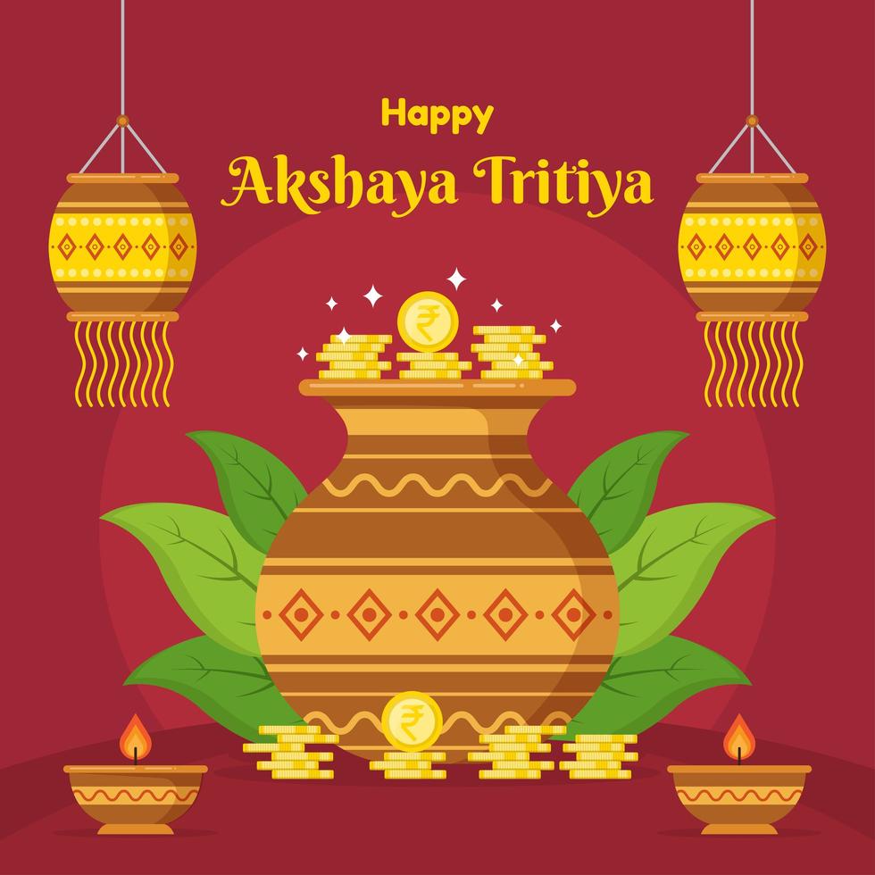 Happy Akshaya Tritiya Background vector