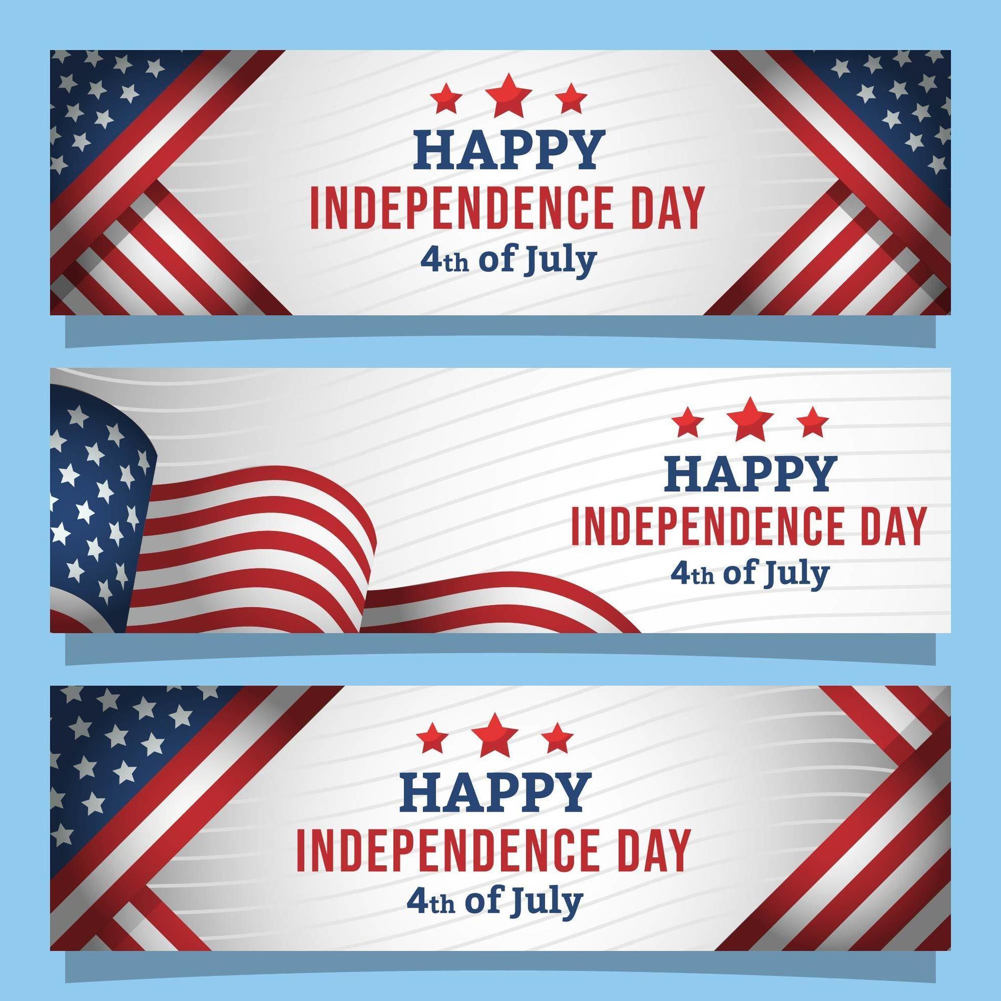 Happy Independence Day Banner Set 2282909 Vector Art at Vecteezy