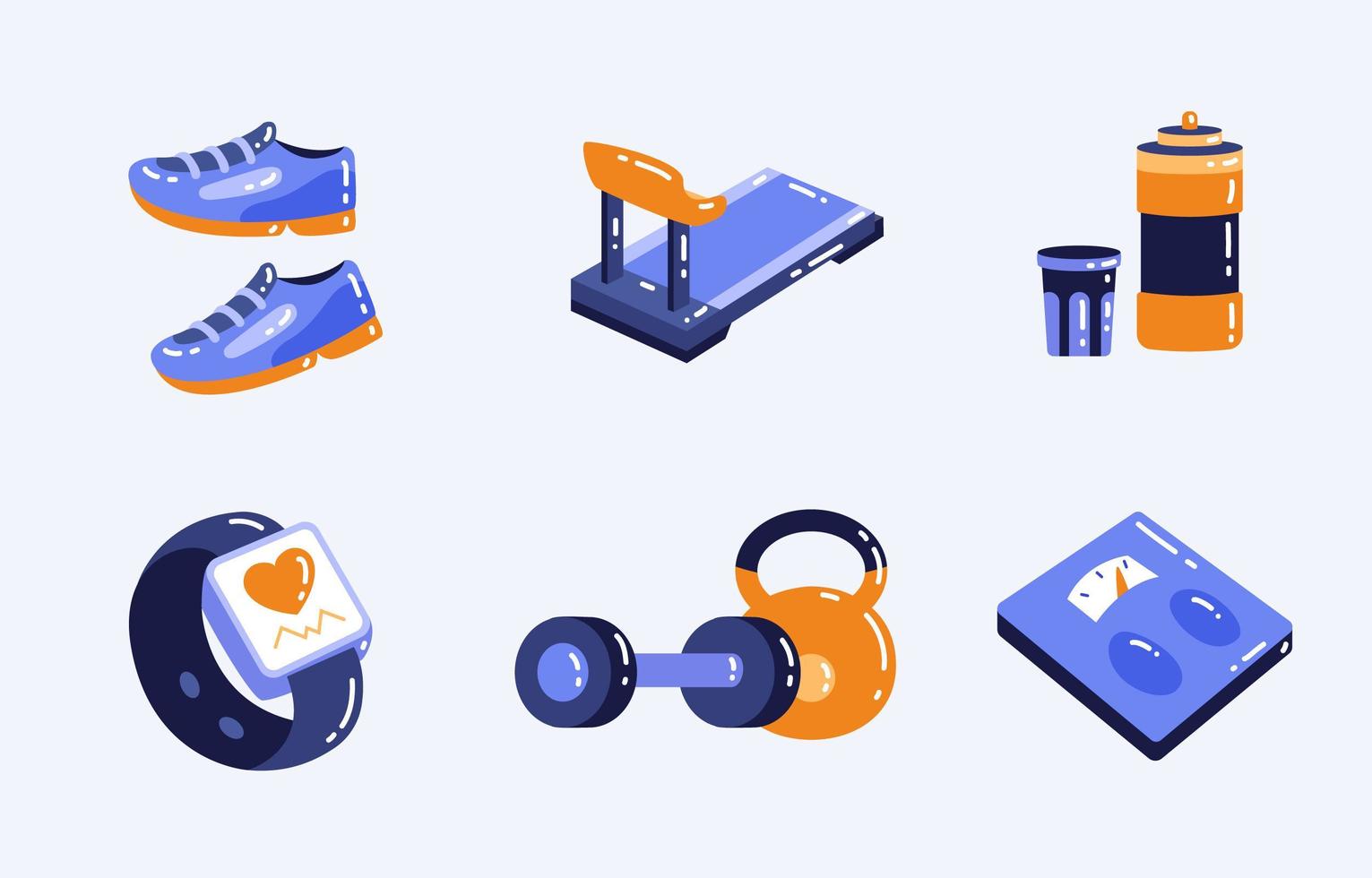 Home Fitness Tools Icon Collection vector