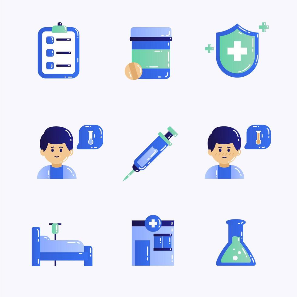 Vaccine Icon Set vector