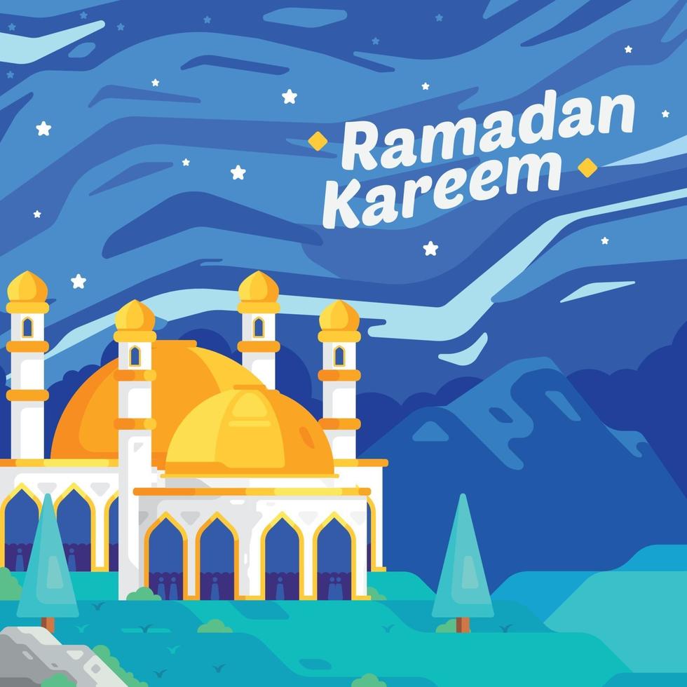 fondo de la mezquita de ramadan kareem vector