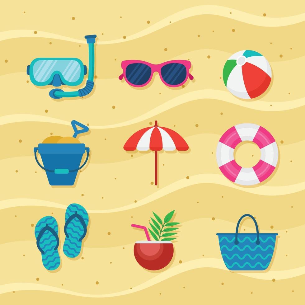 conjunto de iconos de verano vector