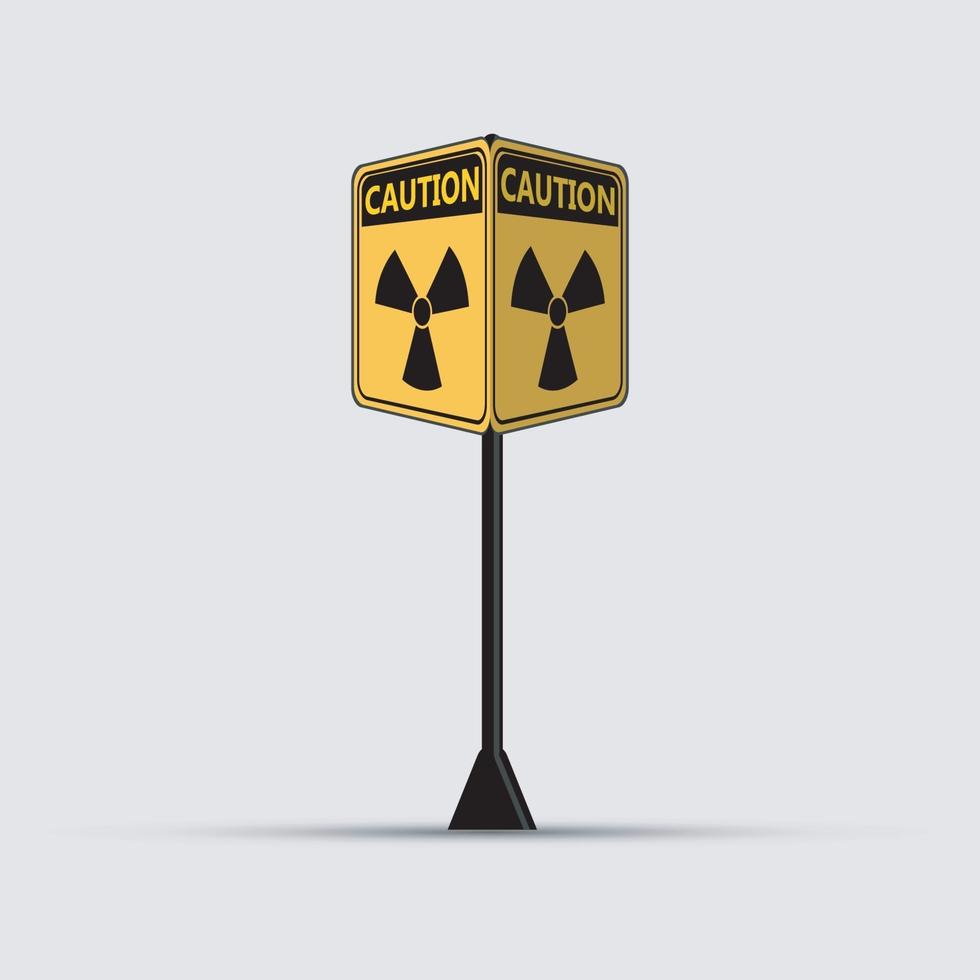 Poles warning yellow of the danger,radiation icon symbol,Vector illustration vector