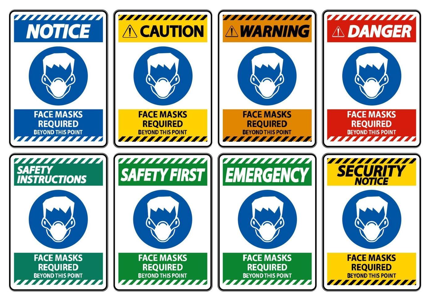 Face Masks Required Beyond This Point Sign Isolate On White Background vector