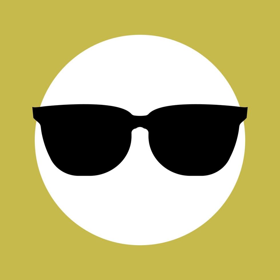 Sunglasses black Icon on yellow background.vector illustration vector