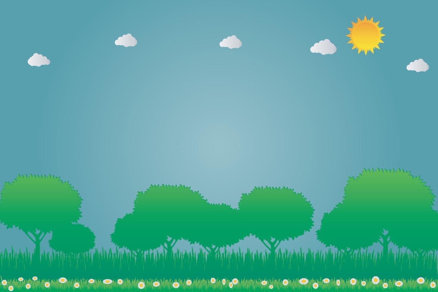 sun clean energy eco-friendly concept ideas on flower and tree background.vector illustration vector