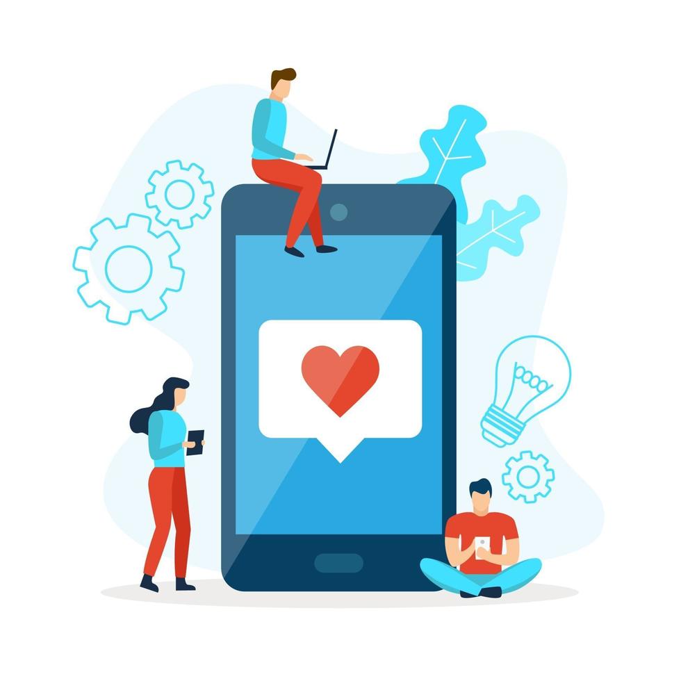 Mobile phone like with a heart vector