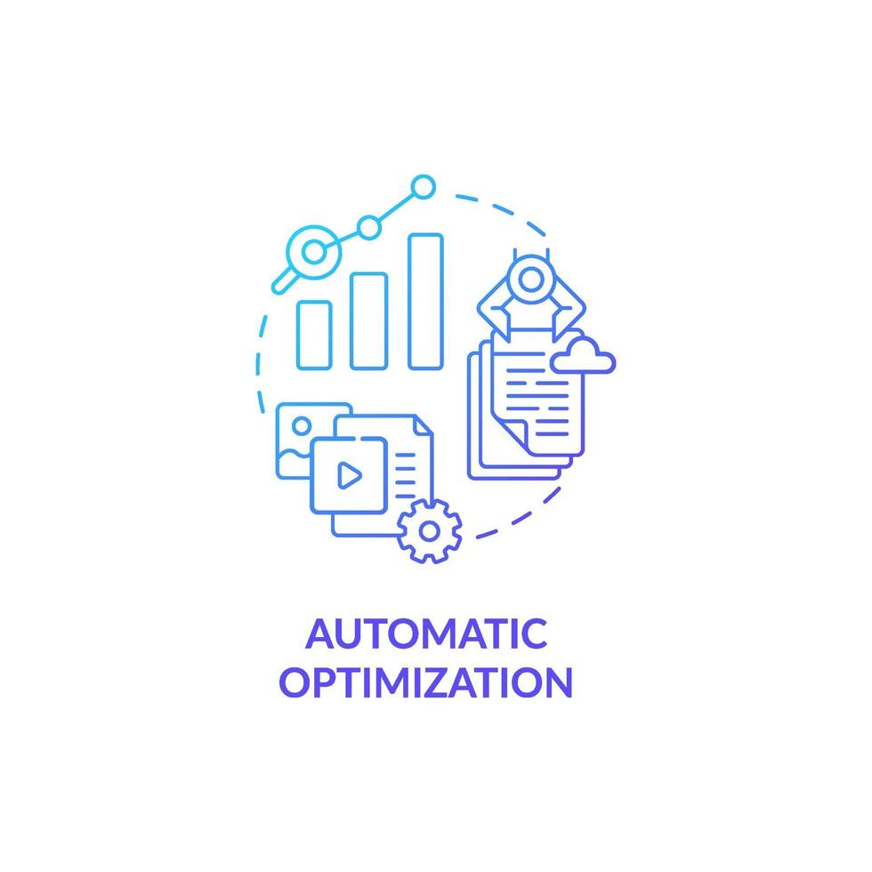 Optimización automática icono azul degradado concepto vector