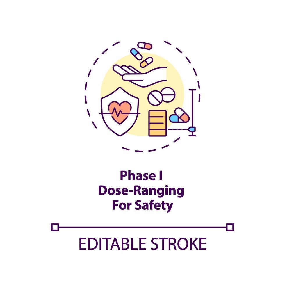 Dose-ranging for safety concept icon vector