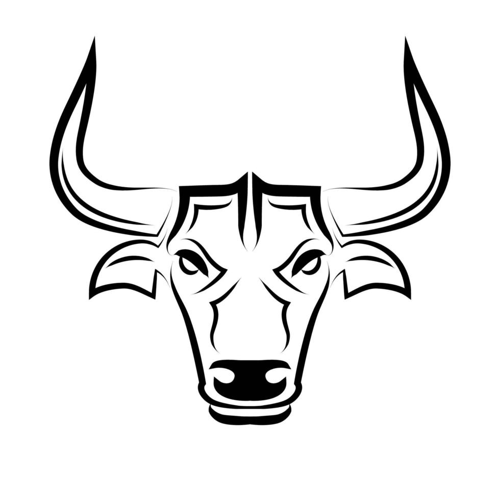 Line Vector Illustration front view of Bull. It is signs of the taurus zodiac.