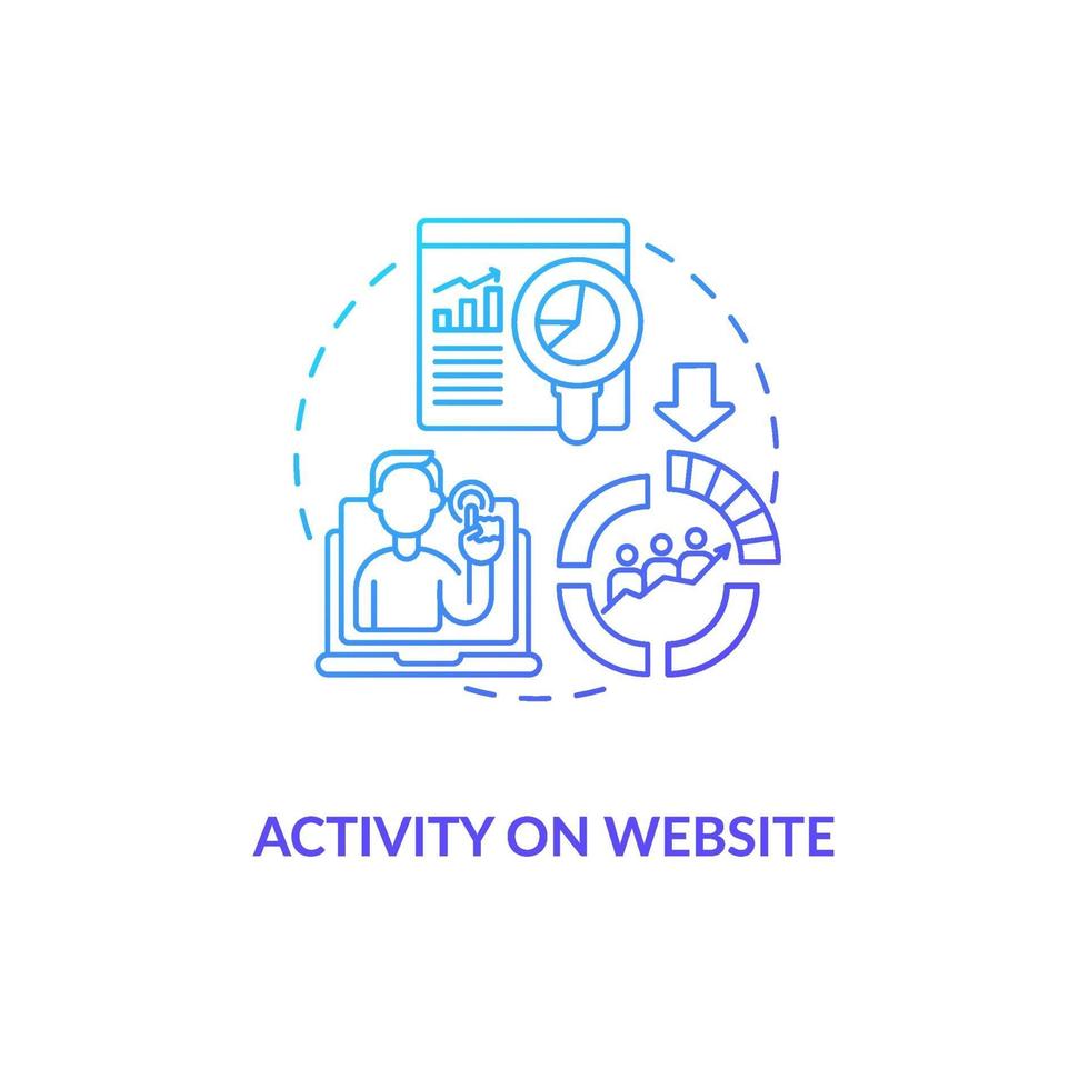 Activity on website blue gradient concept icon vector