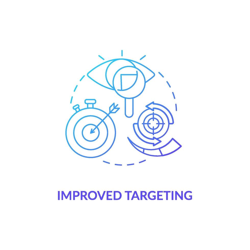 Improved targeting blue gradient concept icon vector