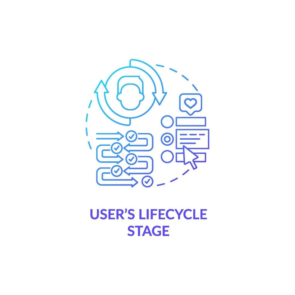 User lifecycle stage dark blue gradient concept icon vector