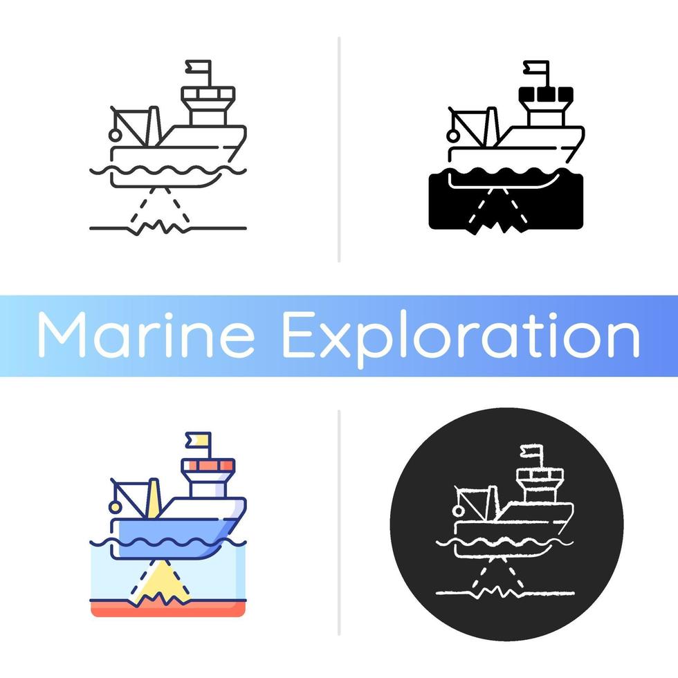 Seafloor mapping icon vector