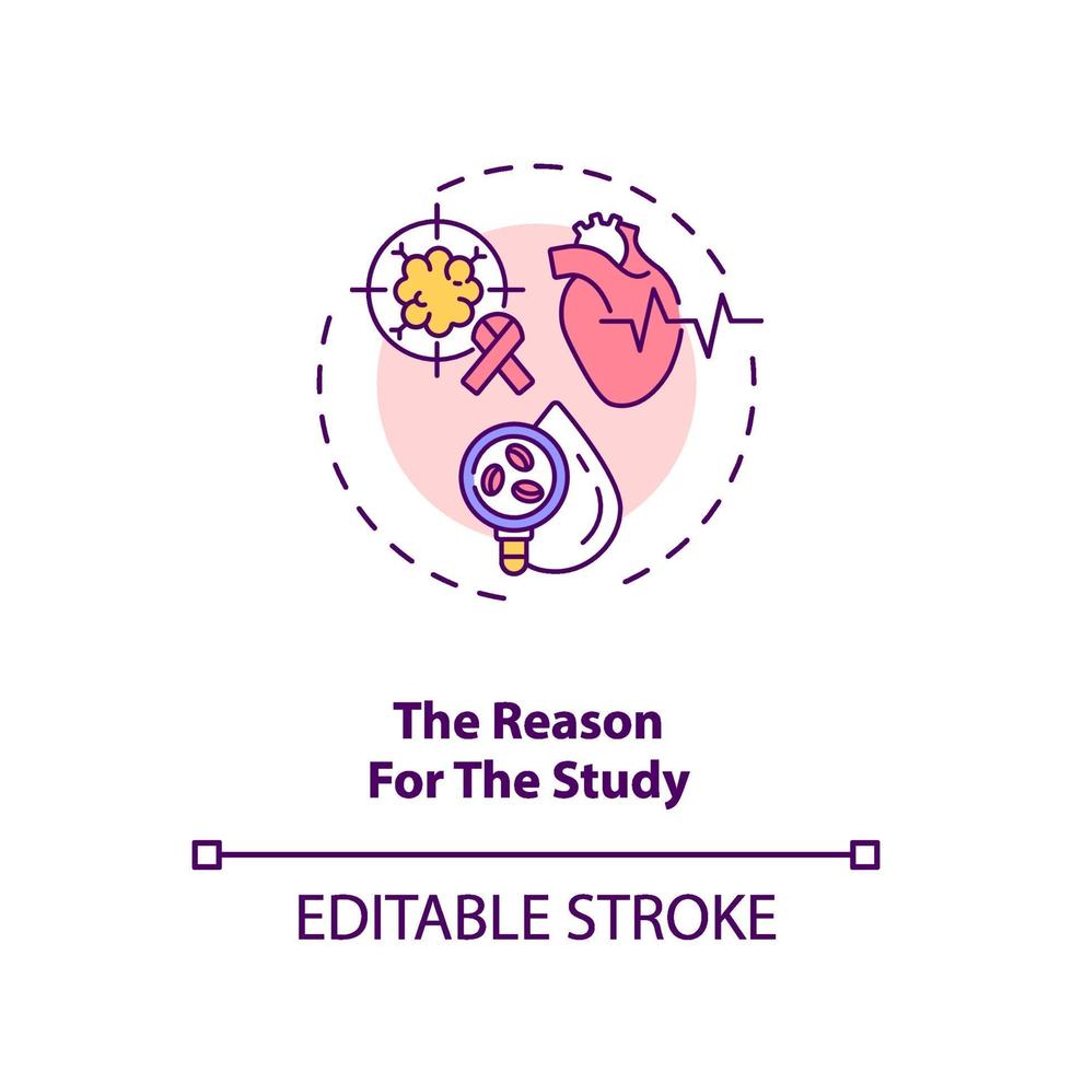 Reason for study concept icon vector