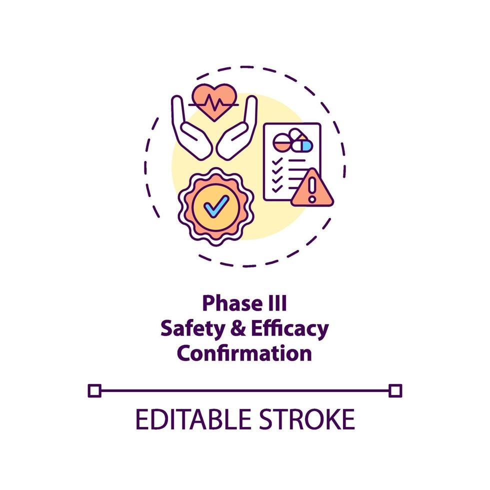 Safety and efficacy confirmation concept icon vector