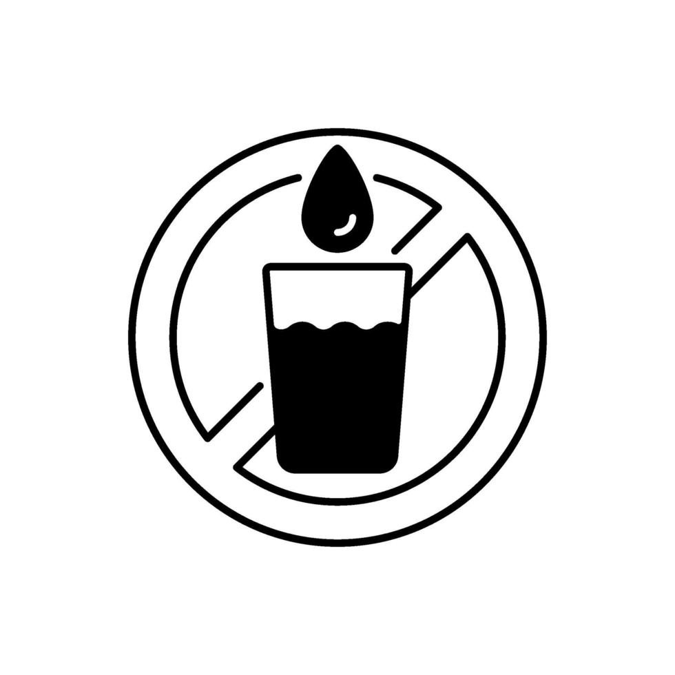 Not drinking water linear icon vector