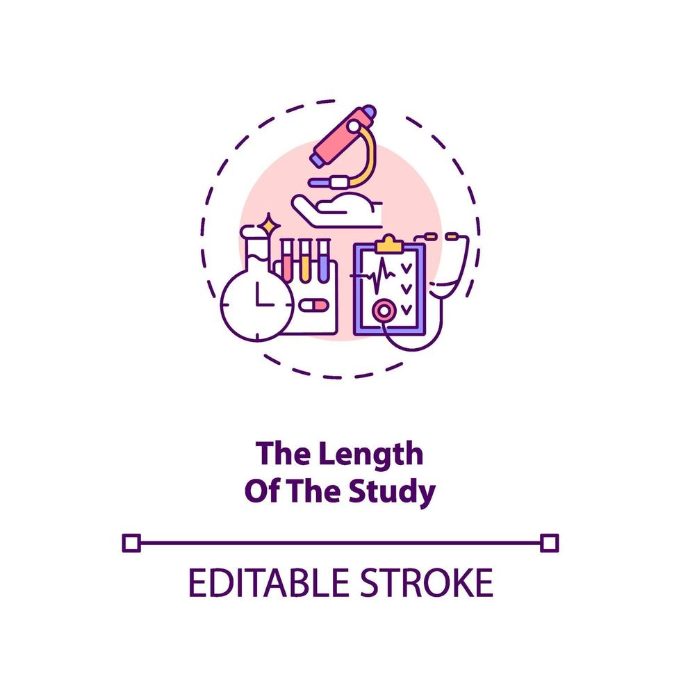 Study length concept icon vector