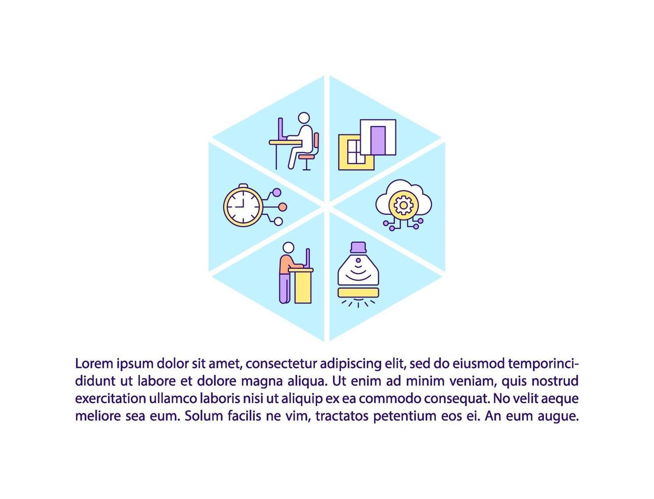 Office management concept line icons with text vector