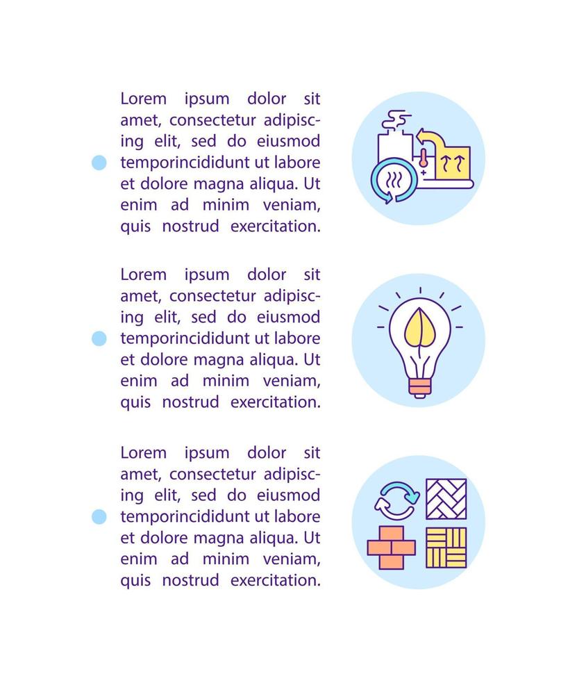 Green office buildings concept line icons with text vector