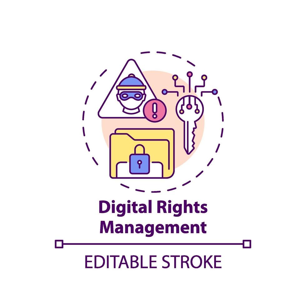 Digital rights management concept icon vector